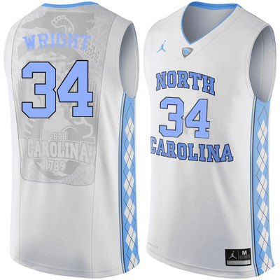 Men North Carolina Tar Heels #34 Brandan Wright College Basketball Jerseys Sale-White - Click Image to Close
